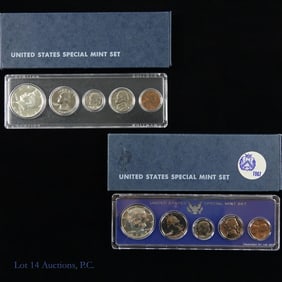 1966 & 1967 USA 40%-Silver Special Mint Sets (2)