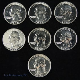 1956 - 1963 USA Silver Proof Washington 25c (7)