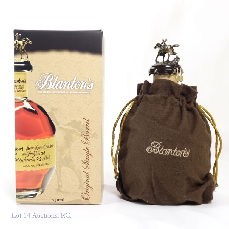 Blanton's Single Barrel Bourbon Store Pick "S": Blanton's Single Barrel Bourbon, 93 Proof, 750 ml, Sazerac Discount Liquors Barrel #230 Private Selection, Letter S, Dump Date: 09-22-23, Barrel #230, Bottle #272. Pick sticker wrinkled . Box and bag 