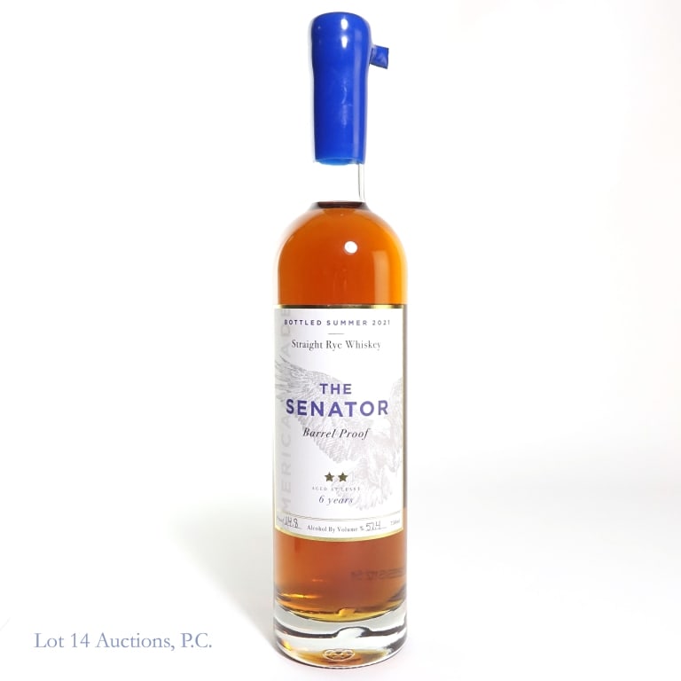 The Senator 6 Year Barrel Proof Rye (2021): The Senator 6 Year Barrel Proof Rye (2021), 114.8 Proof, 750 ml, Bottled: Summer 2021.