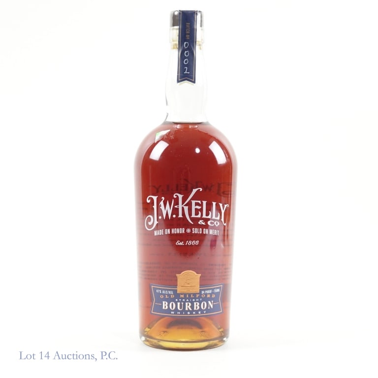 J.W. Kelly 'Old Milford' Bourbon (Batch 1): J.W. Kelly 'Old Milford' Batch 1 Straight Bourbon Whiskey, 94 proof, 750ml