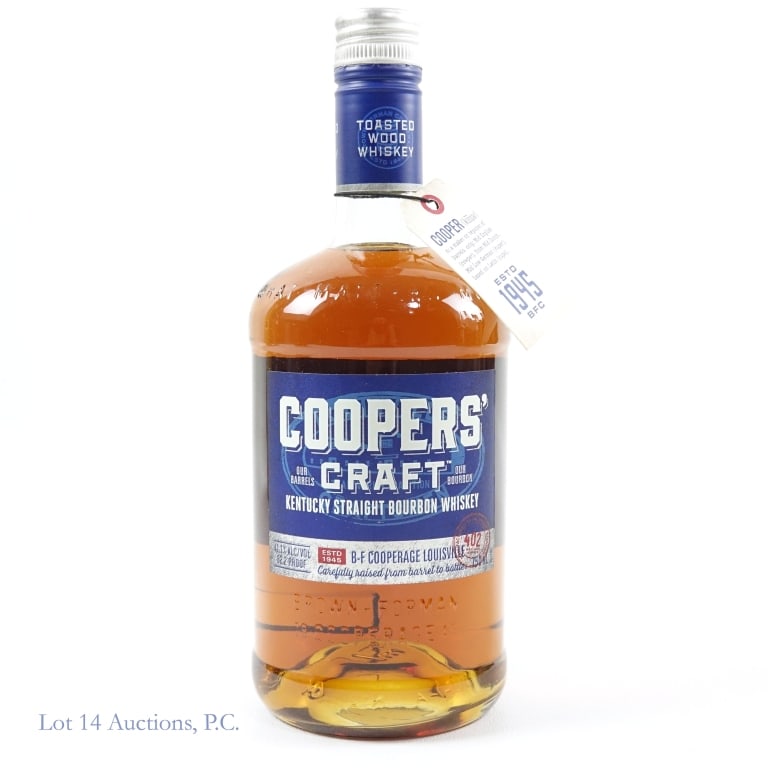 Cooper's Craft Bourbon Whiskey: Cooper's Craft Straight Bourbon Toasted Wood Whiskey, 750 ml, 82.2 proof