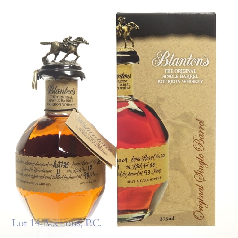 Blanton's Single Barrel Bourbon "T" (375ml): Blanton's Single Barrel Bourbon, 93 Proof, 375 ml, Letter T, Dump Date: 2-27-25, Barrel #285, Bottle #149. Box is included with NO bag.