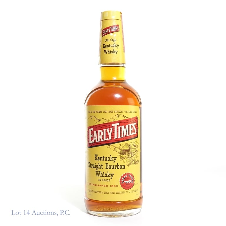 1971 Early Times Old Style Kentucky Whisky: Early Times Old Style Kentucky Whisky, 86 Proof, 750 ml, "71" glass molding, Aged: 4 Years.
