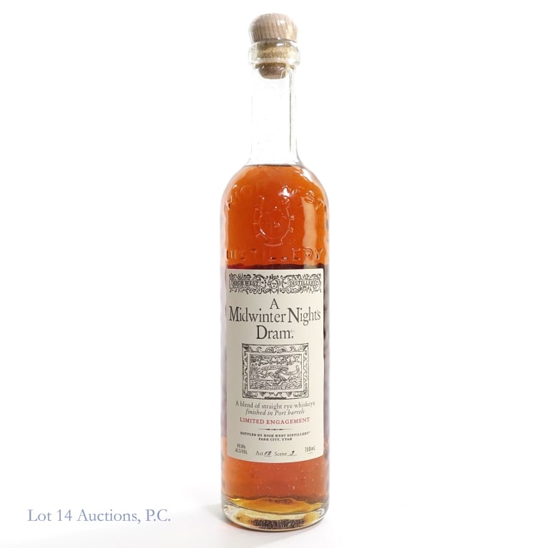 High West Midwinter Night's Dram Rye (A12, S3): High West Midwinter Night's Dram Rye, 98.6 Proof, 750 ml, Act 12, Scene 3.