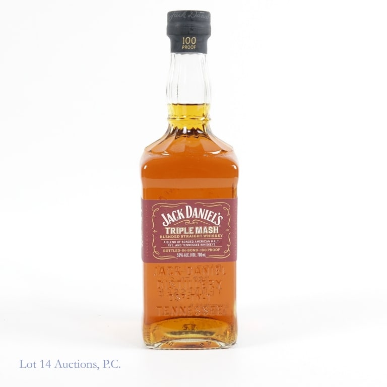 Jack Daniel's Triple Mash BIB Whiskey: Jack Daniel's Triple Mash Bottled-In-Bond Blended Whiskey, 100 Proof, 700 ml. Blend of American Malt, Rye, and Tennessee Whiskies.
