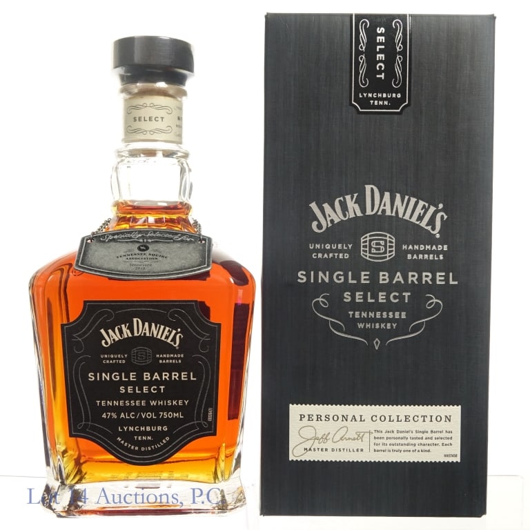 Jack Daniel's Single Barrel Select Whiskey: Jack Daniel's Single Barrel Select Tennessee Whiskey (2018), 47% ABV, 750 ml, Specially Selected for Tennessee Squire Association (2018), Personal Collection Jeff Arnett, Rick # R-7, Barrel #18-8554, 