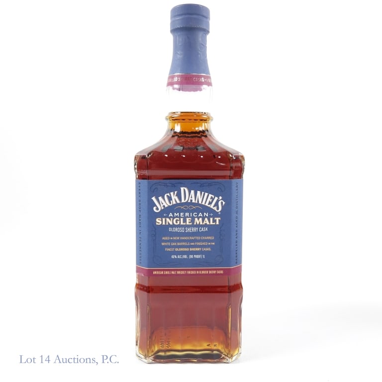 Jack Daniel's American Single Malt Whiskey (1L): Jack Daniel's Oloroso Sherry Cask American Single Malt Whiskey, 90 Proof, 1 Liter.
