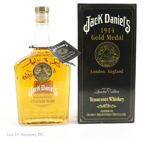 Sgd. Jack Daniel's 1914 Gold Medal Tenn. Whiskey