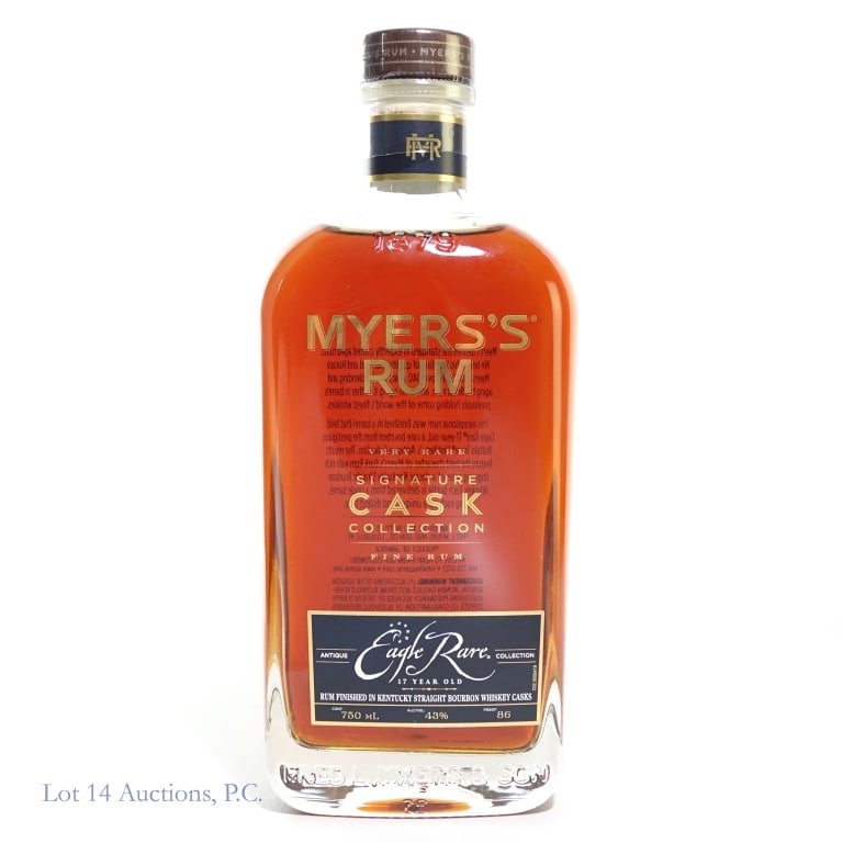 Myers's Sig. Cask Eagle Rare 17 Year Rum (2025): 2025 Myers's Signature Cask Collection Antique Eagle Rare 17 Year Collection Rum finished in Kentucky Straight Bourbon Whiskey Casks. 750ml, 86 proof.