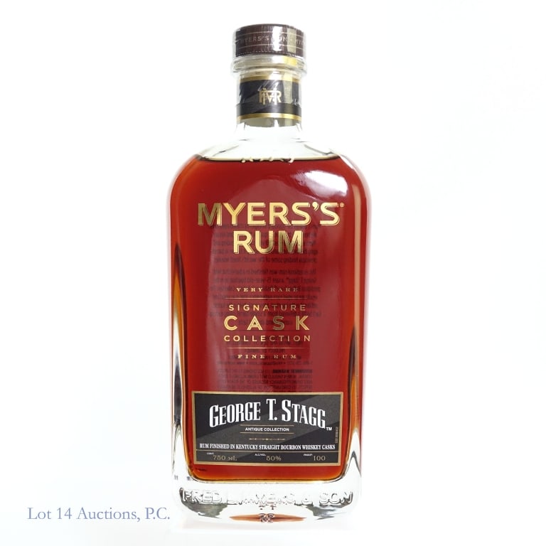 Myers's Signature Cask Stagg Rum (2025): 2025 Myers's Signature Cask Collection Antique George T. Stagg (BTAC) Collection Rum finished in Kentucky Straight Bourbon Whiskey Casks. 750ml, 100 proof.