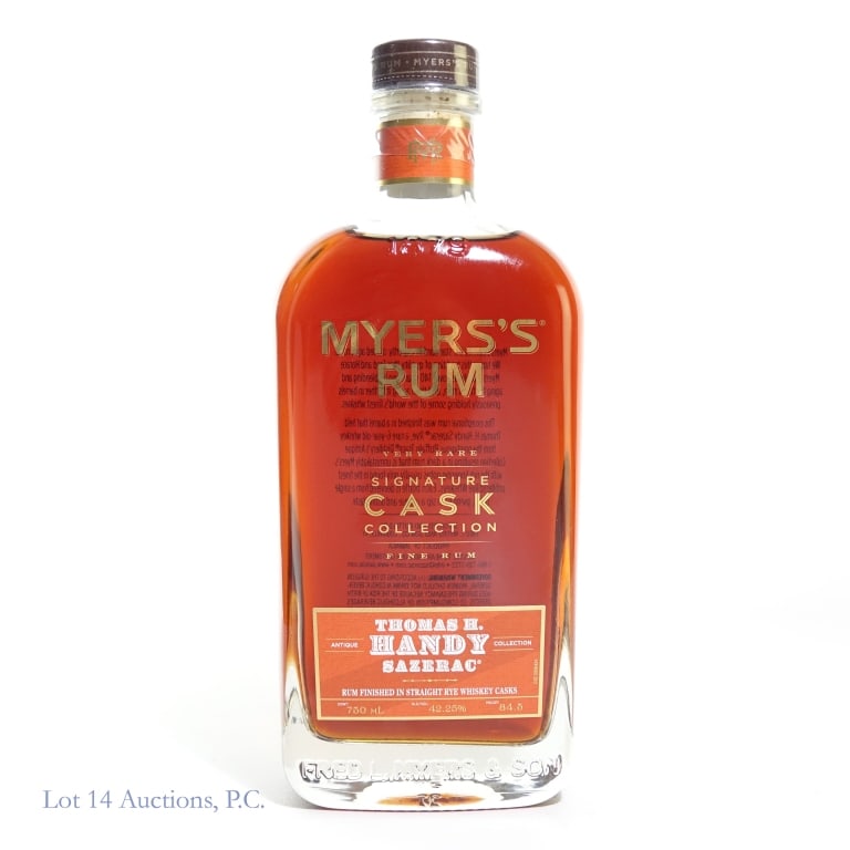 Myers's Signature Cask Thomas H. Handy Rum (2025): 2025 Myers's Signature Cask Collection Antique Thomas H. Handy Sazrerac Collection Rum finished in Kentucky Straight Bourbon Whiskey Casks. 750ml, 84.5 proof.