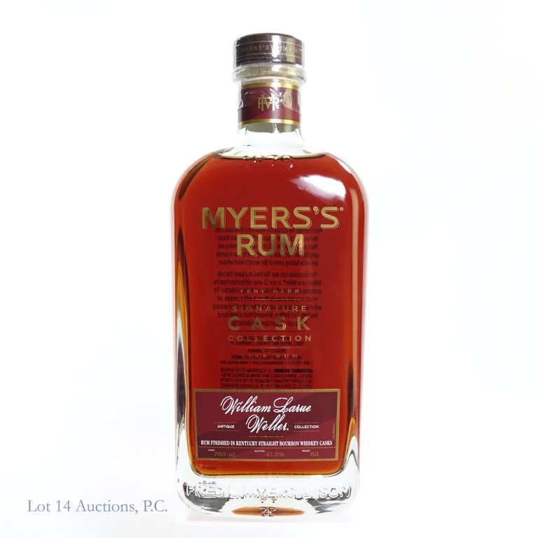 Myers's Signature Cask Weller Rum (2025): 2025 Myers's Signature Cask Collection Antique William Larue Weller (BTAC) Collection Rum finished in Kentucky Straight Bourbon Whiskey Casks. 750ml, 83 proof.