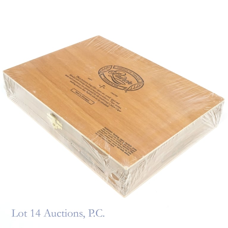 Padron Anniversary 1964 No. 4 Cigars (20): Sealed box of 20 No. 4 anniversary 1964 cigars made in Nicaragua. Each cigar is 6.5" long and is 60 in ring sizing. The cigars are all handmade. See photos for details.