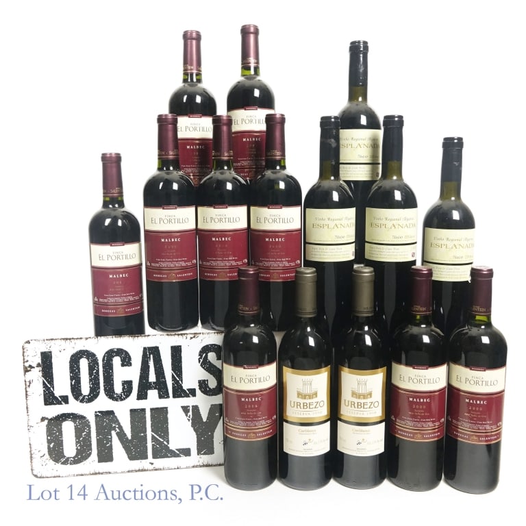 Finca El Portillo, Urbezo, Esplanda Red Wine (15): Fifteen (15) bottles in this lot. 9-Mendoza Finca El Portillo Malbec 2000 Red Wine. Bodegas Salentein. 750 ml. 13% ABV. 4-Vinho Regional Algarve Esplanada 1999 Red Wine. 750 ml. 13.5% ABV. Front label