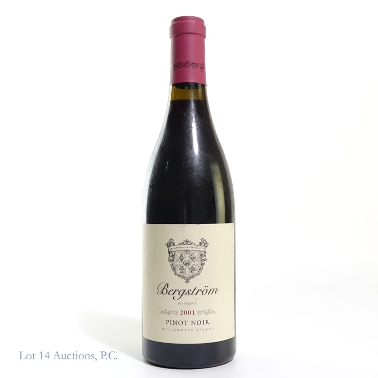 2001 Bergstrom Pinot Noir: One bottle of Pinot Noir, bottled in 2001 by Bergstrom Winery in Willamette Valley, Oregon. 13.5% ABV. See photos for any label / capsule damage, condition, and details.