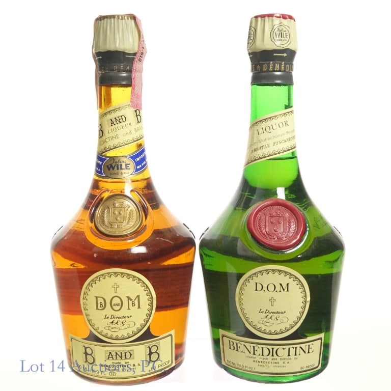 Dom B&B and Benedictine, 500ml (2): Two (2) 500ml bottles - Dom B&B (Benedictine and Brandy), 500ml, 86 proof, with Series 112 tax strip. Dom Benedictine 500ml, 80 proof.