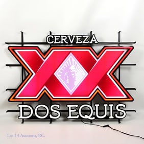 Dos Equis Cerveza Lighted Advertising Bar Sign ***