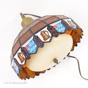 Heileman's Old Style "Stained Glass" Light Up Hanging Lamp*