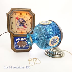 Pabst Blue Ribbon Clock & Light (2) LOCAL / 3RD *