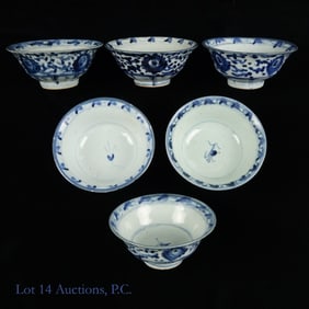 Blue & White Chinese Bowls (6)