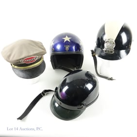 3 Helmets & Amoco Gas Service Attendant Hat