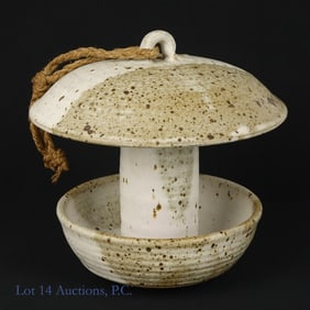 Richard Peeler Pottery Bird Feeder Signed