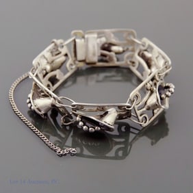 Sterling Silver Danish Calla Lily Bracelet