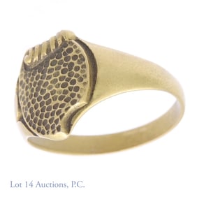 10k Yellow Gold Men's Signet Ring Size 12
