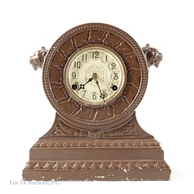 Brown Ceramic Mantle Clock