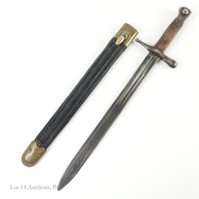 M1886 Brescia Italian Bayonet & Leather Scabbard