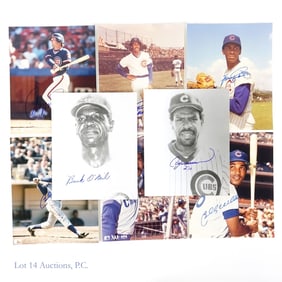 Chicago Cubs Signed 8X10 Baseball Photographs (8)