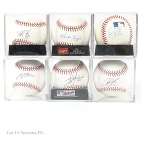 6 Signed Baseballs Zambrano Soriano Lee & More