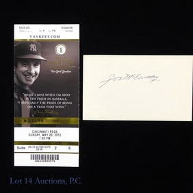 Joe McCarthy Cut Auto & Yankees Ticket (JSA)