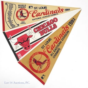 St Louis Cardinals & Signed Chicago Bulls Pennants
