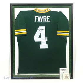Brett Favre Signed & Framed Jersey W/COA (LOCAL)
