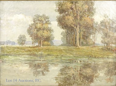 Lundgren (1871-1968) "After the Rain" Oil / Canvas