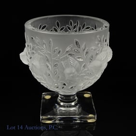 Lalique Molded Frosted Glass Elizabeth Urn