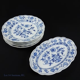 Meissen Blue & White Onion Plates (5 + 1)