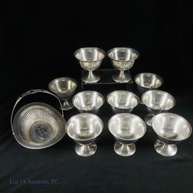 Sterling Silver Ice Cream Cups, Basket, Goblets