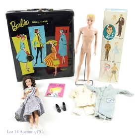 Ken & Midge Dolls with Carrying Case