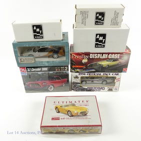 Car Model Kits (8) & Display Case