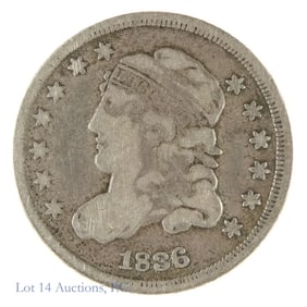 1836 USA Silver Capped Bust Half Dime - Large C