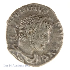 218-222 AD Roman Antoninus Silver Denarius (*AU)