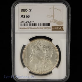 1886 (P) USA Silver Morgan Dollar (NGC MS63)