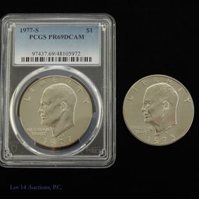 1973-S & 1977-S USA Clad Proof Ike $1s (*PR69) -2