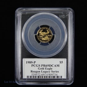 1989-P USA 91% Gold Eagle $5 (PCGS - PF69 DCAM)