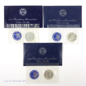 1971s - 1973s USA Silver Unc. Ike $1s Blue OGP -3