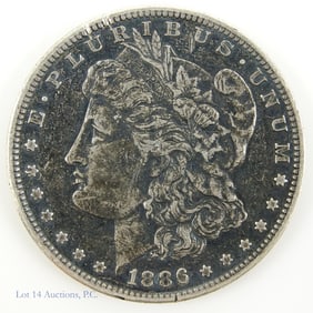 1886-S USA Silver Morgan Dollar Semi-Key Date (*EF)