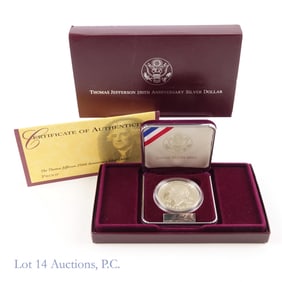 1993-S USA Silver Proof Thomas Jefferson $1 in OGP